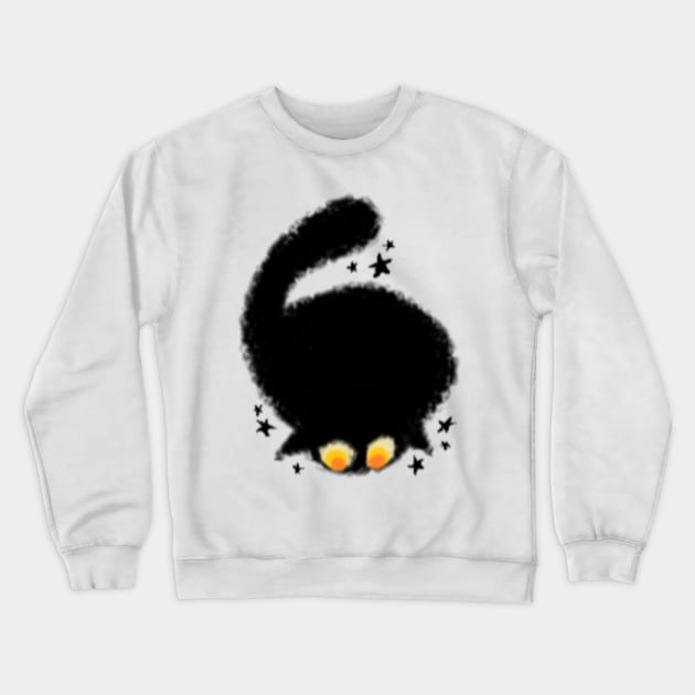 Star Cat MS paint Crewneck Sweatshirt by Bingust